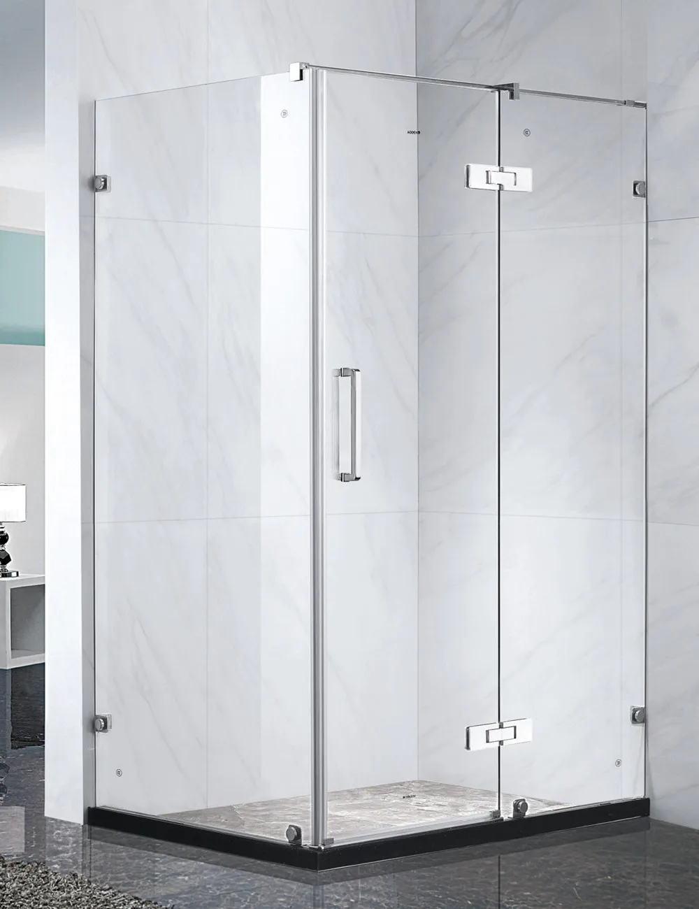 PRIMA 2 door luxury sliding straight frame stainless steel shower stall with ABS trays