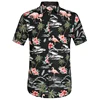 Factory Custom Printed Men's Flowers Flamingos Casual Aloha Hawaiian Shirts
