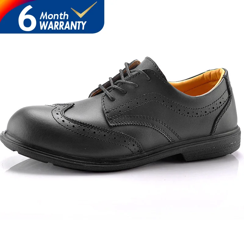 Black Executive Safety Shoes Breathable And Comfortable Men Work