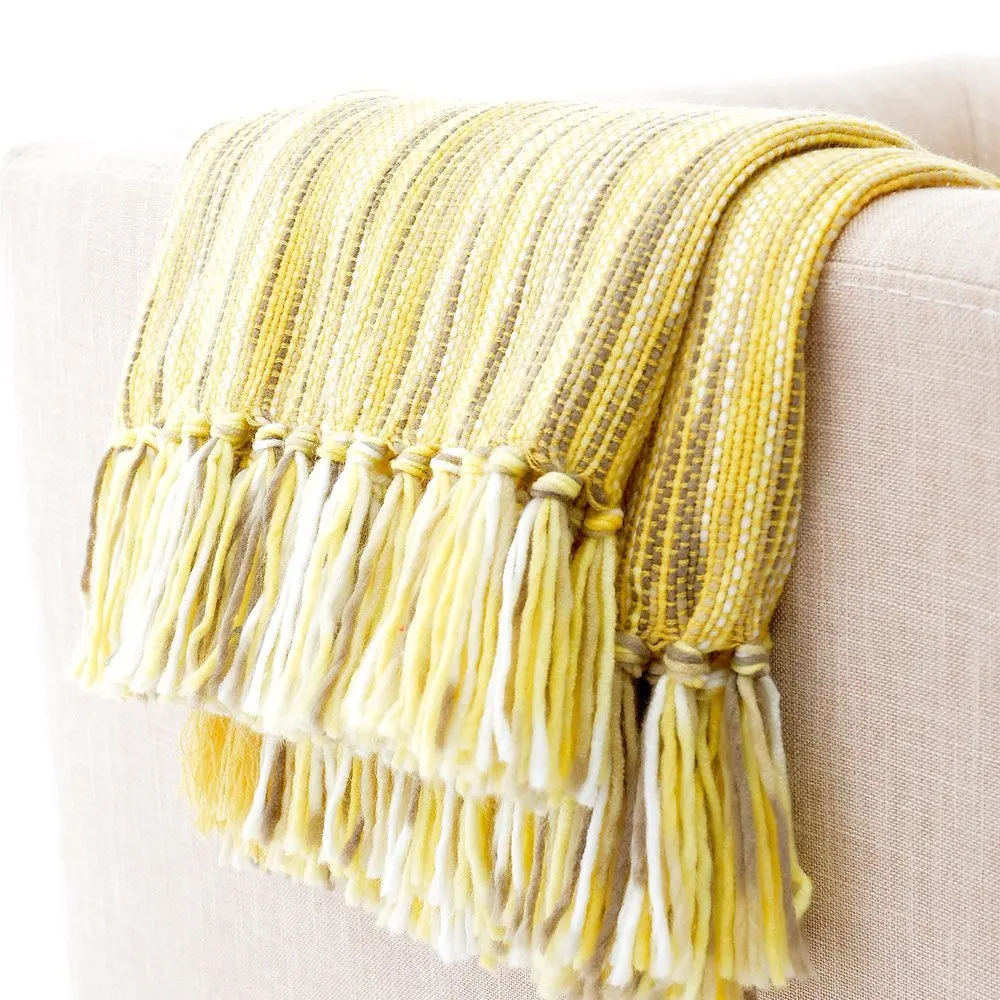 Decorative Throw Blanket Couch Throws Sofa Cover Soft Bedding Yellow