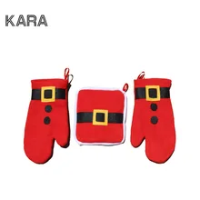 3pcs/set Christmas Decoration 2016 Oven Gloves Navidad Decoracion Christmas Ornament Table Decorations For Home Santa Claus