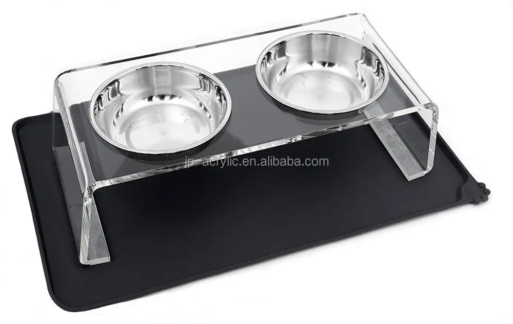 acrylic dog bowl stand