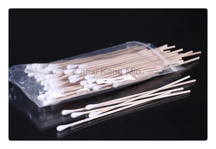 100pcs Cotton Buds Wooden Stick Industrial Cotton Swabs - Buy 100pcs