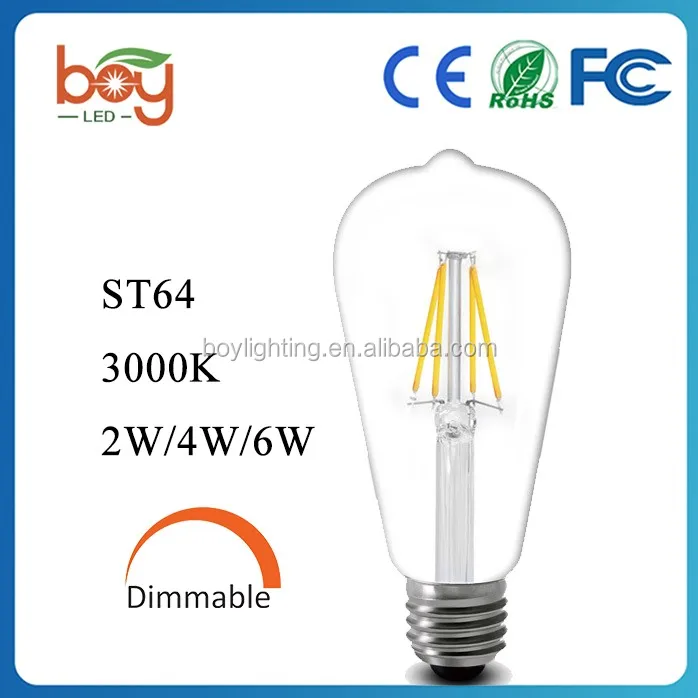 6W LED Filament Light Bulb ST64 Edison Style To Replace 60w Incandescent Bulb Soft White edison bulb st64