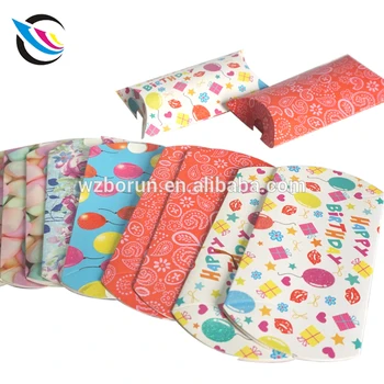 Jewelry Gift Corrugated Recycled Colorful Paper Gift Pillow Boxes
