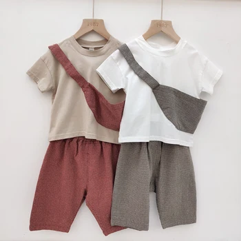 2019 New Design 100% Cotton Kids Clothing Set Children Wear With Pocket ...