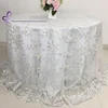 TL002S white luxury embroidery polyester lace tablecloth