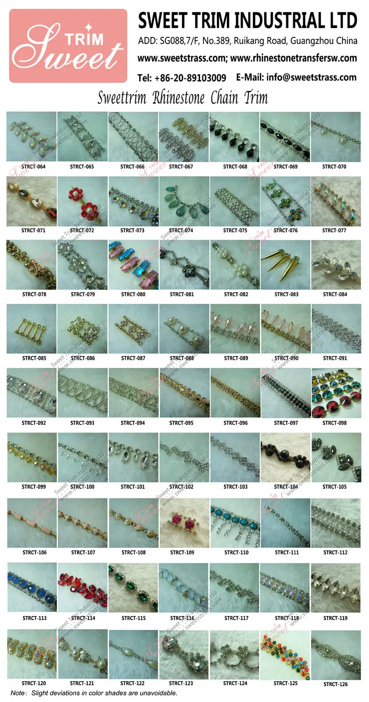 various size Wholesale Fashion bling bling decorative rhinestone trim