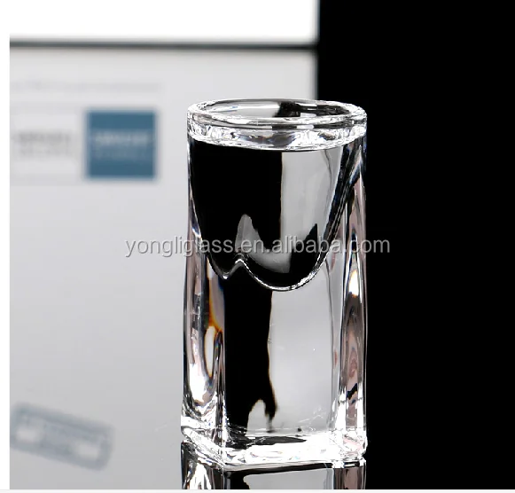 Wholesale good quality 15ml shot glass with thick bottom, stem long shot glasses