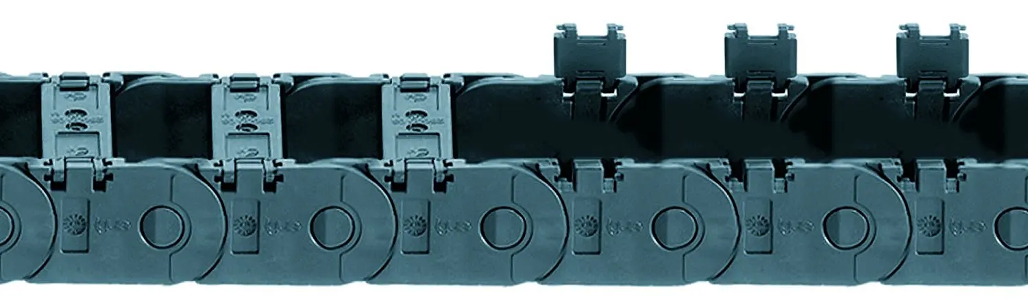 0.51 Max Cable Diameter 1.1 Bend Radius EZ-Split Crossbar 0.75 Inner Height 2ft Chain Length Polymer 1.97 Inner Width Igus E14-4-028-0 Energy Chain Cable Carrier