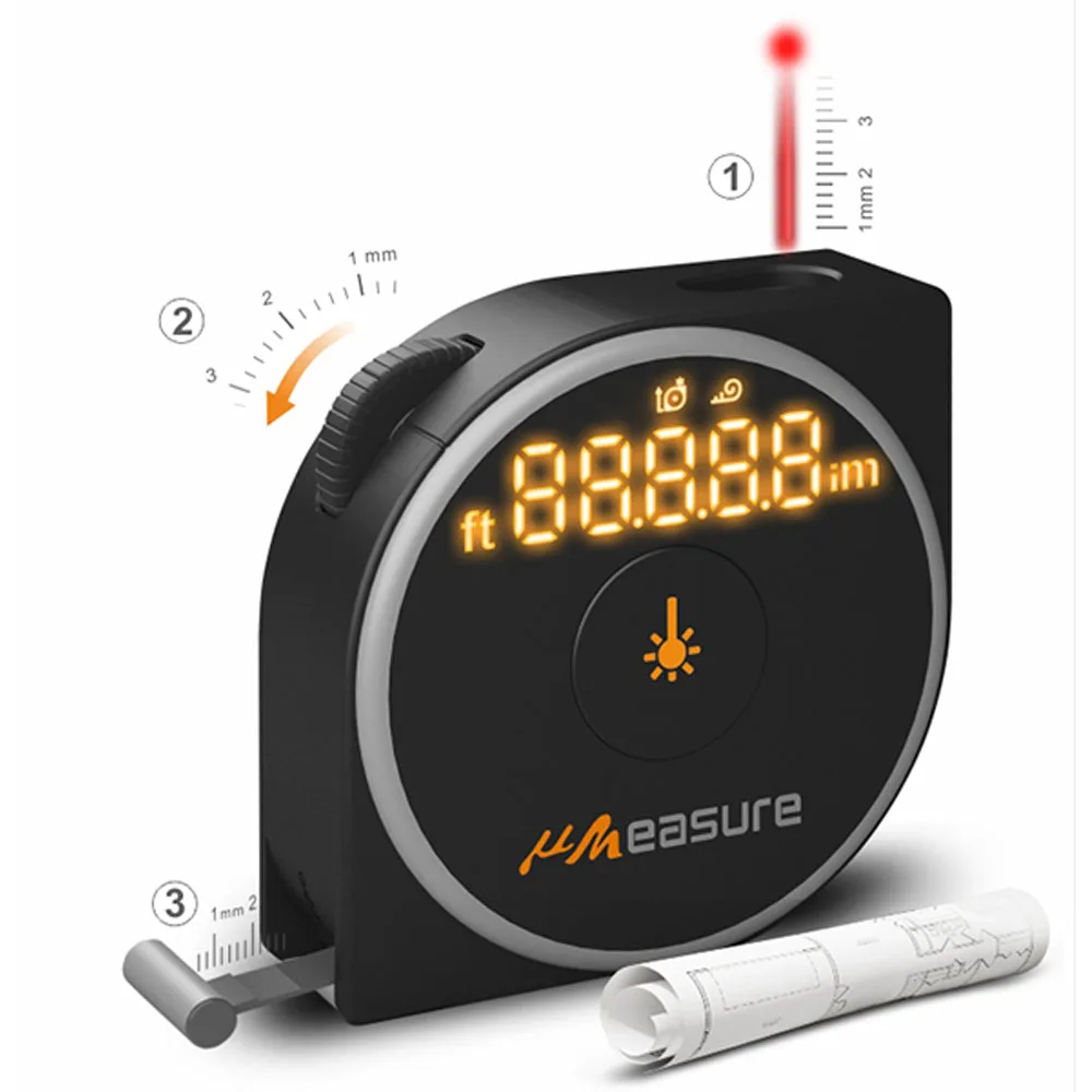 3 In 1 Oem Logo Digital Laser Measuring Bluetoothtape Tape Measure Ms7
