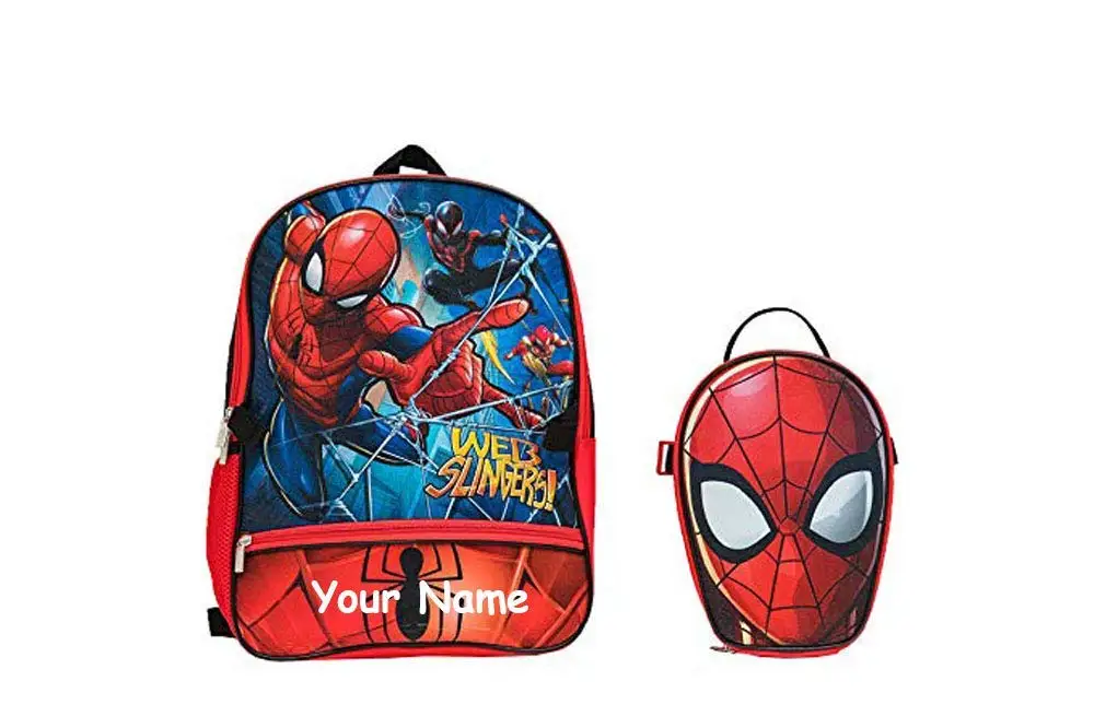 spiderman backpack and lunchbox