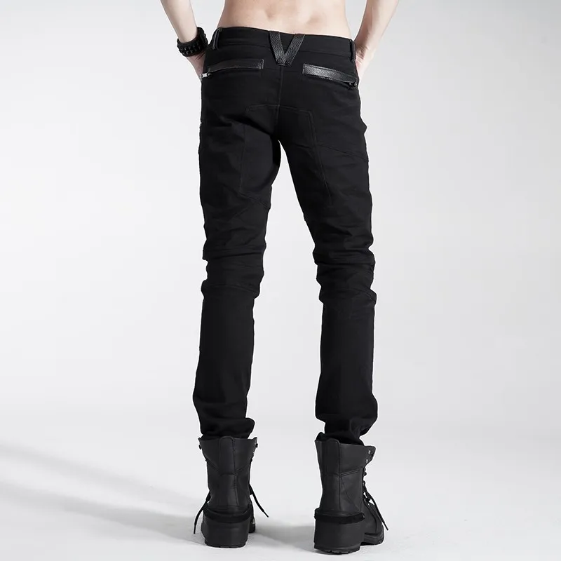 K-154 Punk Rave black wild long pants with crazy pattern(The shop up to 60% off)