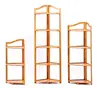 factory supply top eco-friendly bamboo corner shelf for sundaries, plants , toiletries , baskets