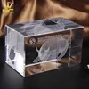 Customized Company Logo 3D Laser Engraved Crystal Blocks For Business Souvenirs