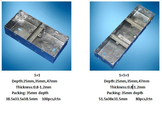 Bs4662 标准3x3 一组Gi 盒35毫米深开关壁盒- Buy 金属电箱，gi 盒