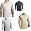 Wholesale oem custom mens long sleeve 14 zip stretch pullover military uniforms camo hoodie