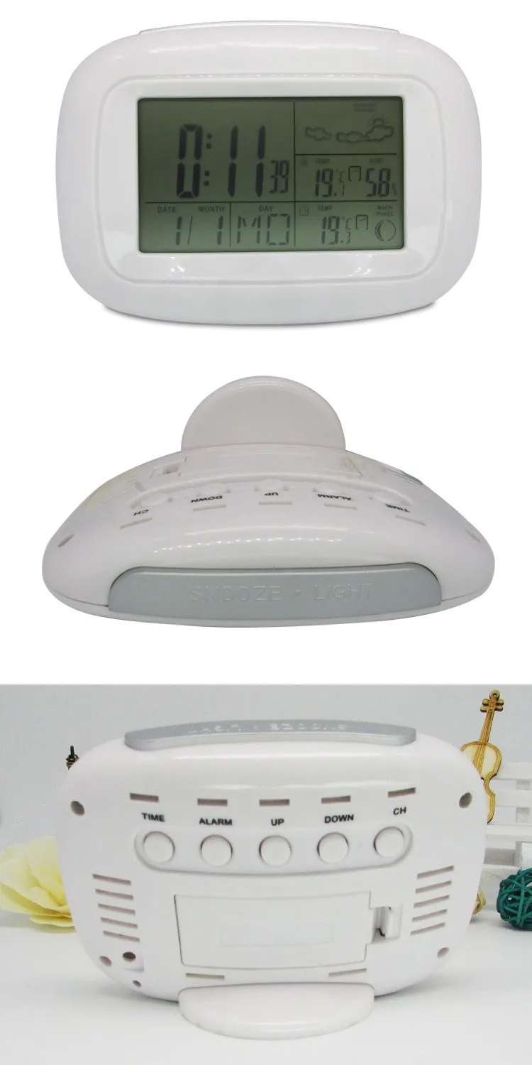 Digital Radio Controlled Indoor Outdoor Thermometer Forecast Alarm