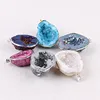 Mix Colors Agate Druzy Pendant With Electroplated Gold Edge Wholesale Natural Stone One Bail Druzy Pendant