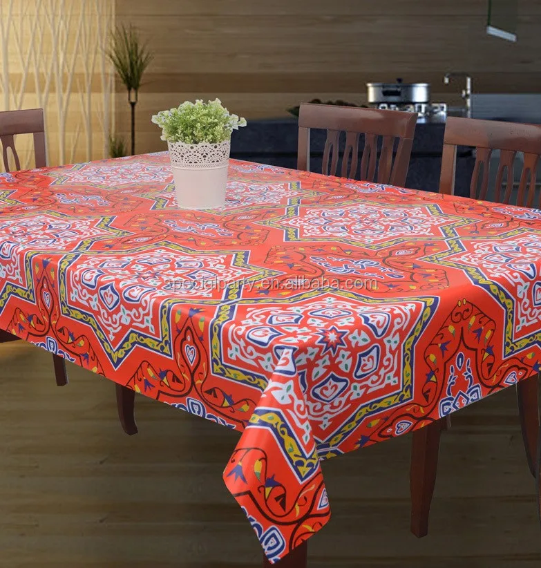 Muslim Ramadan Design Pvc Table Cloth Printed Islamic Pattern