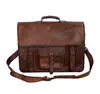 18 Inch Vintage Men's Brown Handmade Leather Briefcase Best Laptop Satchel Bag