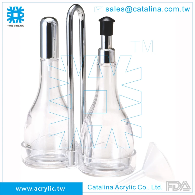 Plastic Vinegar Bottle Feeding Tips Acrylic Plastic Clear Oil Vinegar Sprayer Bottle Set Olive