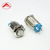 12mm high round button spst 4pin soldering terminal momentary ring illuminate waterproof metal spring push buttons