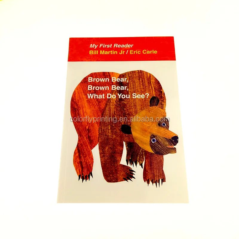 Cute Cartoon Brown Bear Cover Notebook With Glue Binding For Children