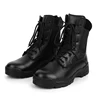 Black full grain leather military tactical boots