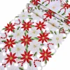 Christmas holiday polyester satin embroidered table cloth
