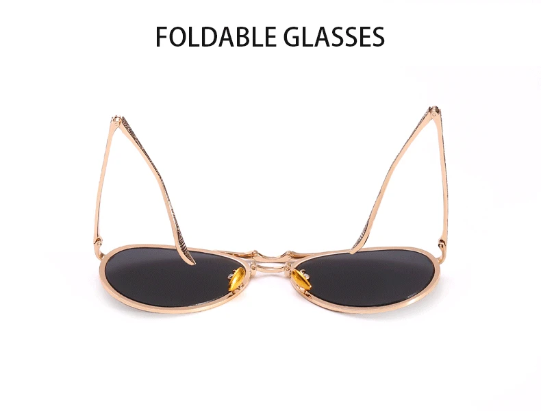 2019 Promotional Foldable Round Frame Women Designer Shades Sunglasses