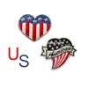 Customized love no American flag cute cartoon embroidery patch twill fabric iron patch embroidery patch