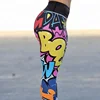 Hot sales graffiti color sports sexy leggings fitness women