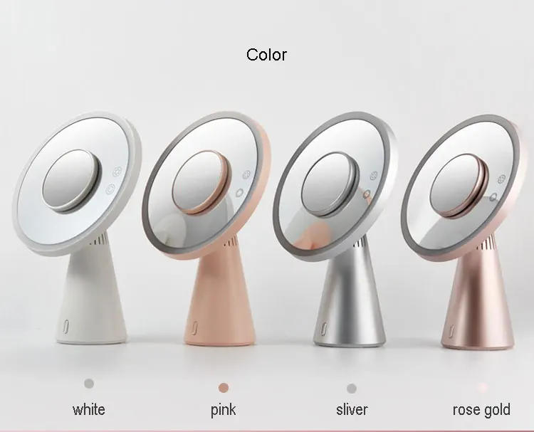 Three Color Led Lighted Magnifying Vanity Makeup Mirror With Lamp
