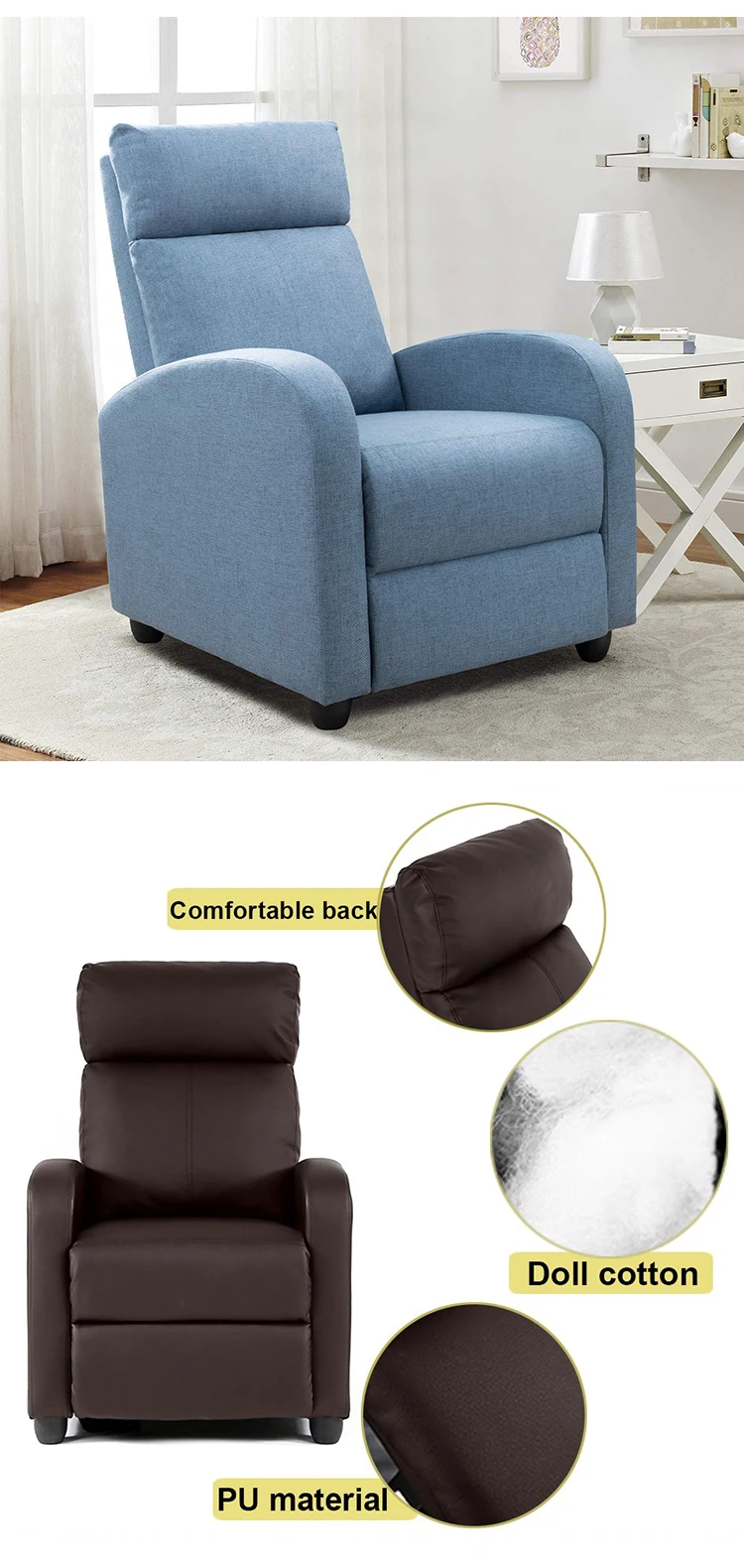 recliner sofa set modern fabric