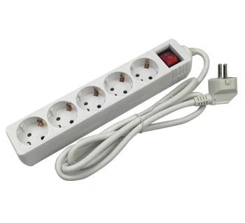 European Power Strip 4 Way Extension Cord Multiple Socket With Switch ...