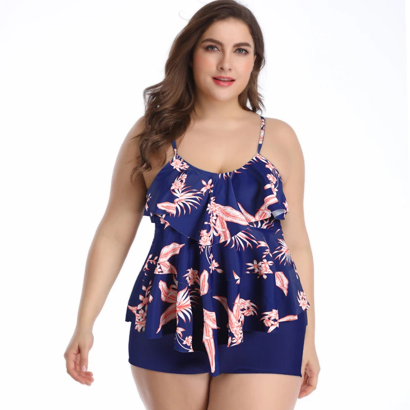 Women Plus Size S-3x Floral 2 Piece Tankini Swimsuit Bathing Suit - Buy ...