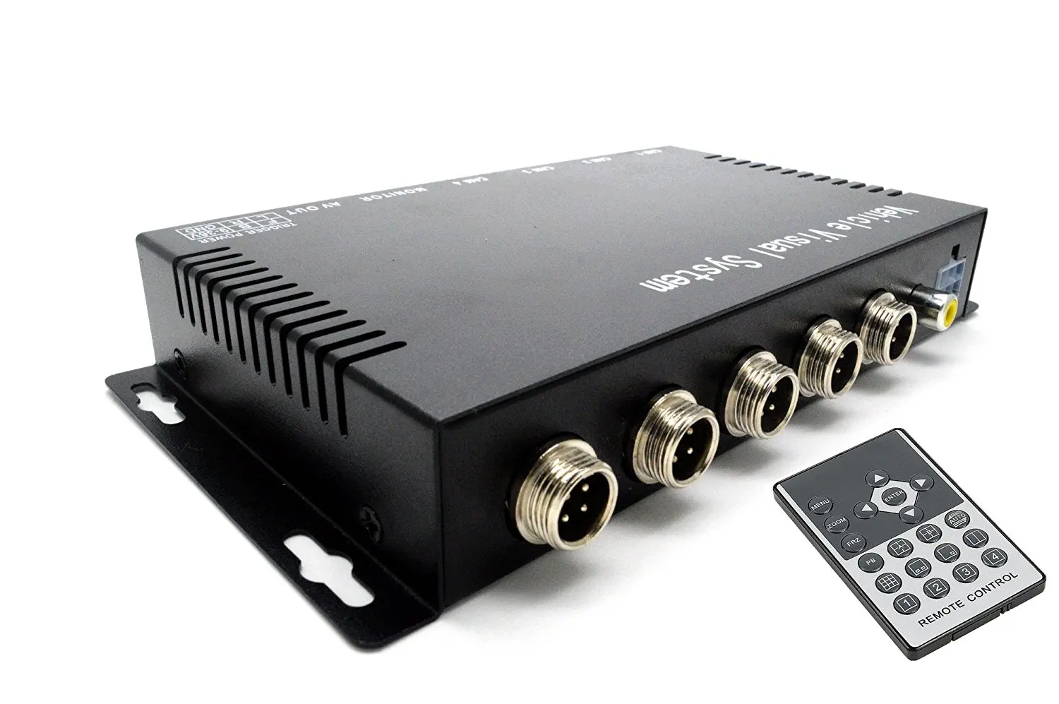 Video Quad Multiplexer 4CH 2 BNC Output with Remote Control and Free 1Amp Power Adapter