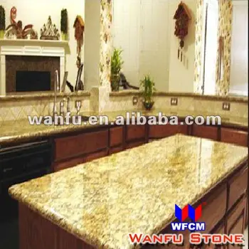 Modular Kitchen Golden Yellow Granite Countertop Designs For Usa