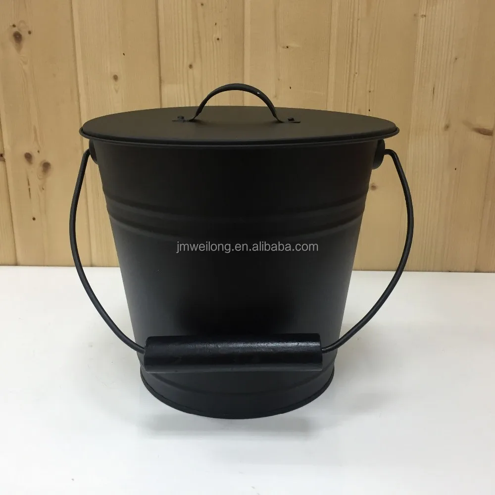 Hot Selling Enamelled Metal Ash Bucket With Lid Buy Metal Ash Bucket
