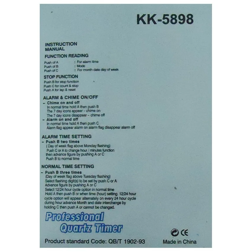 手持数字 LCD 运动秒表 KK-5898 专业计时计时器高品质