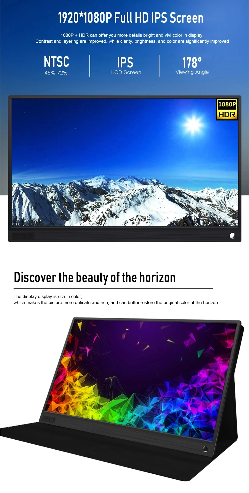 15.6" Touch Screen Led Laptop Monitor 1920 X 1080 Hd Ips Screen Type C