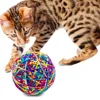 Pet Craft Supply Yarn Multi Color Yarn Balls Kitten Resistance Chewing Line Balls Toys with Sounding Cats Interactive Playing