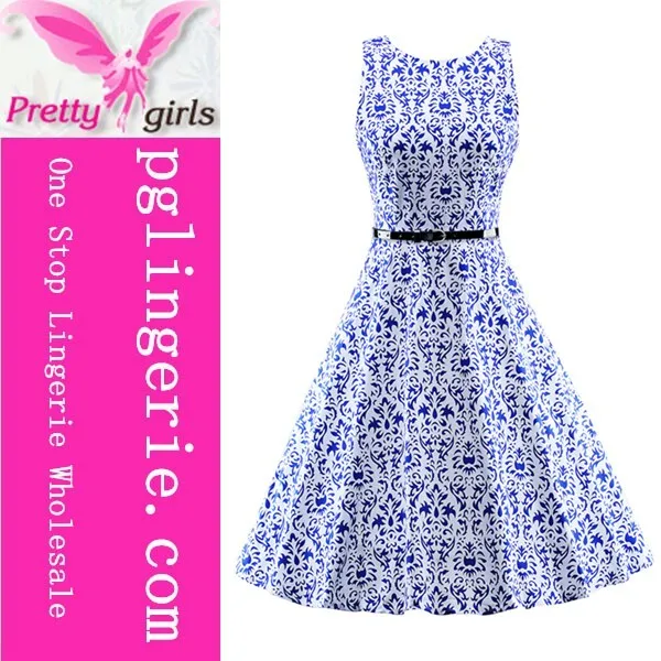 blue rockabilly dress
