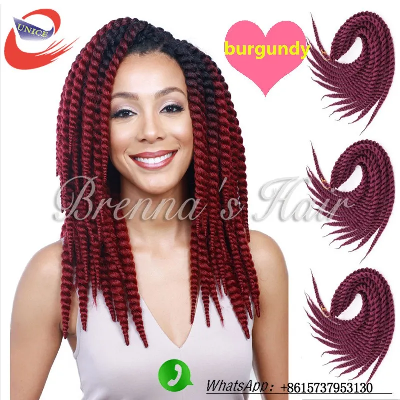 Short Length Crochet Long Hair Extensions Burgundy Braiding Hair