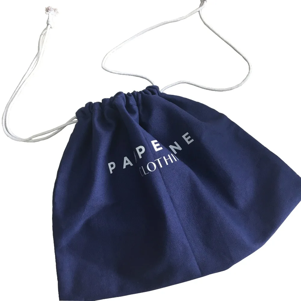 Soft Luxury Navy Blue Handbag Packing Protector Cotton Dust Bag With