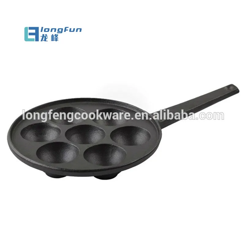 Cast Iron Skillet Egg Poacher Pan Nonstick 7 Holes Grill Baking Pan