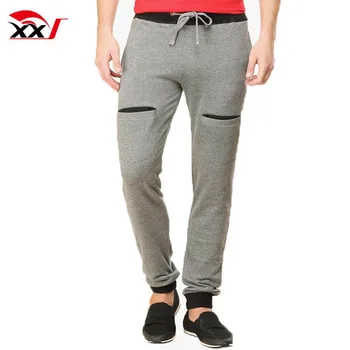 grey cotton full length track pant
