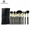 New Profession 20 pcs Black Makeup Brushes Set Natural Animal Hair Brush Make Up Tools Brushes Kit with Leather Bag