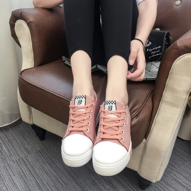 新同学顶级时尚鞋防滑鞋鞋批发黑色/粉红色/白色儿童运动鞋女孩帆布鞋